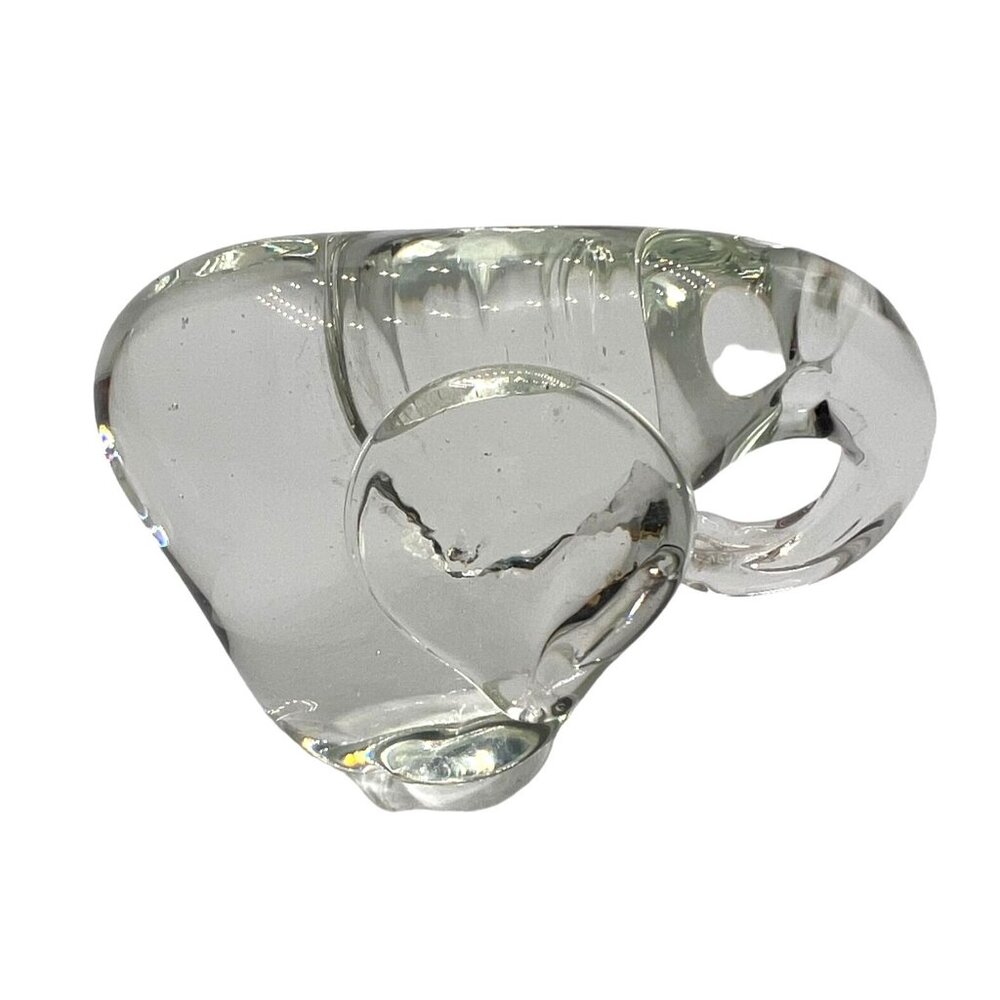 Handcrafted Clear Art Glass Elephant Figurine/Paperweight Collector Gift Rare